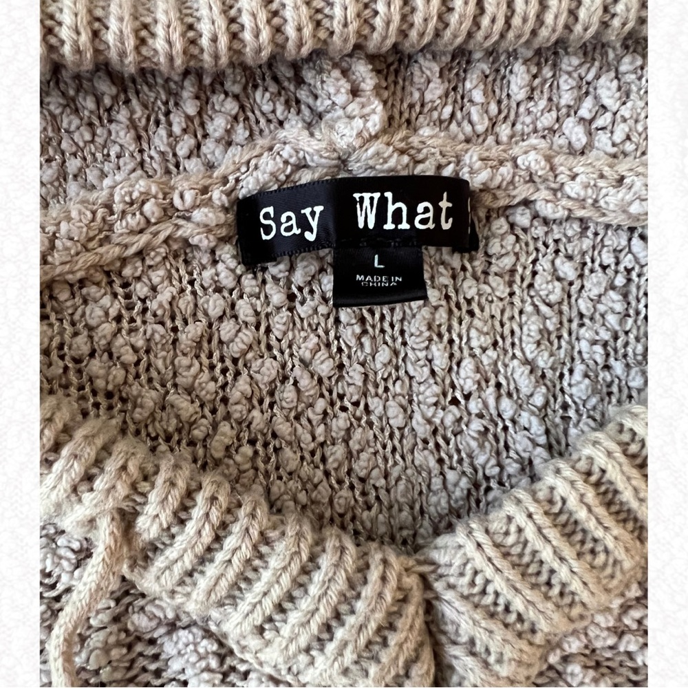 Say What? Textured Knit Sweater in Cream - Picture 2 of 3